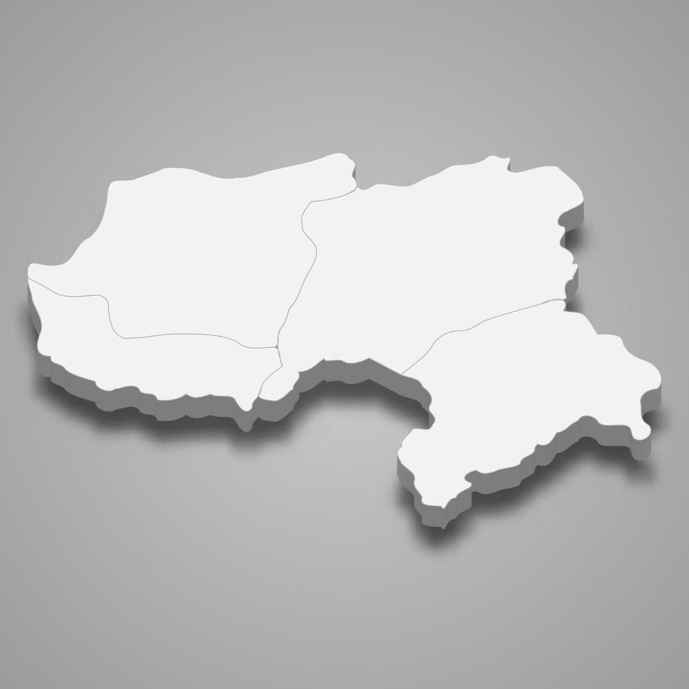 3d isometrische kaart van hakkari is een provincie van turkije vector