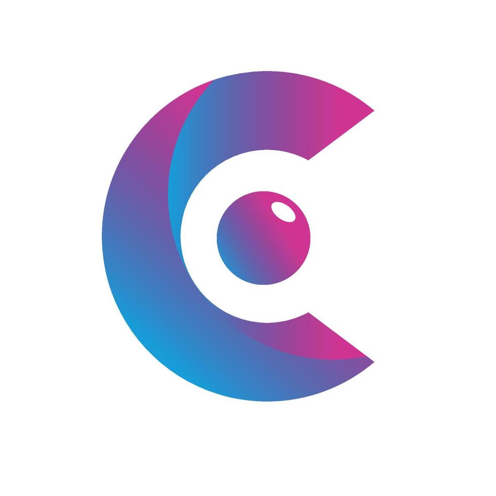 moderne letter c logo, bal symbool vector design