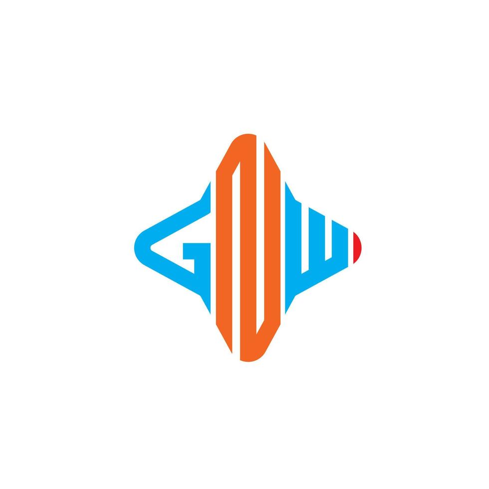 gnw letter logo creatief ontwerp met vectorafbeelding vector