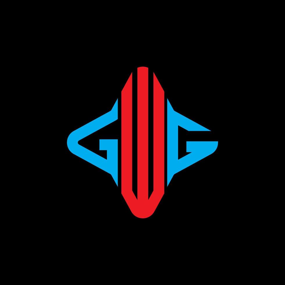 gwg letter logo creatief ontwerp met vectorafbeelding vector