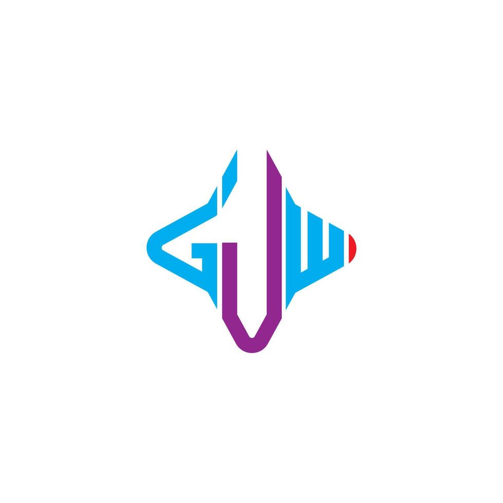 gjw letter logo creatief ontwerp met vectorafbeelding vector