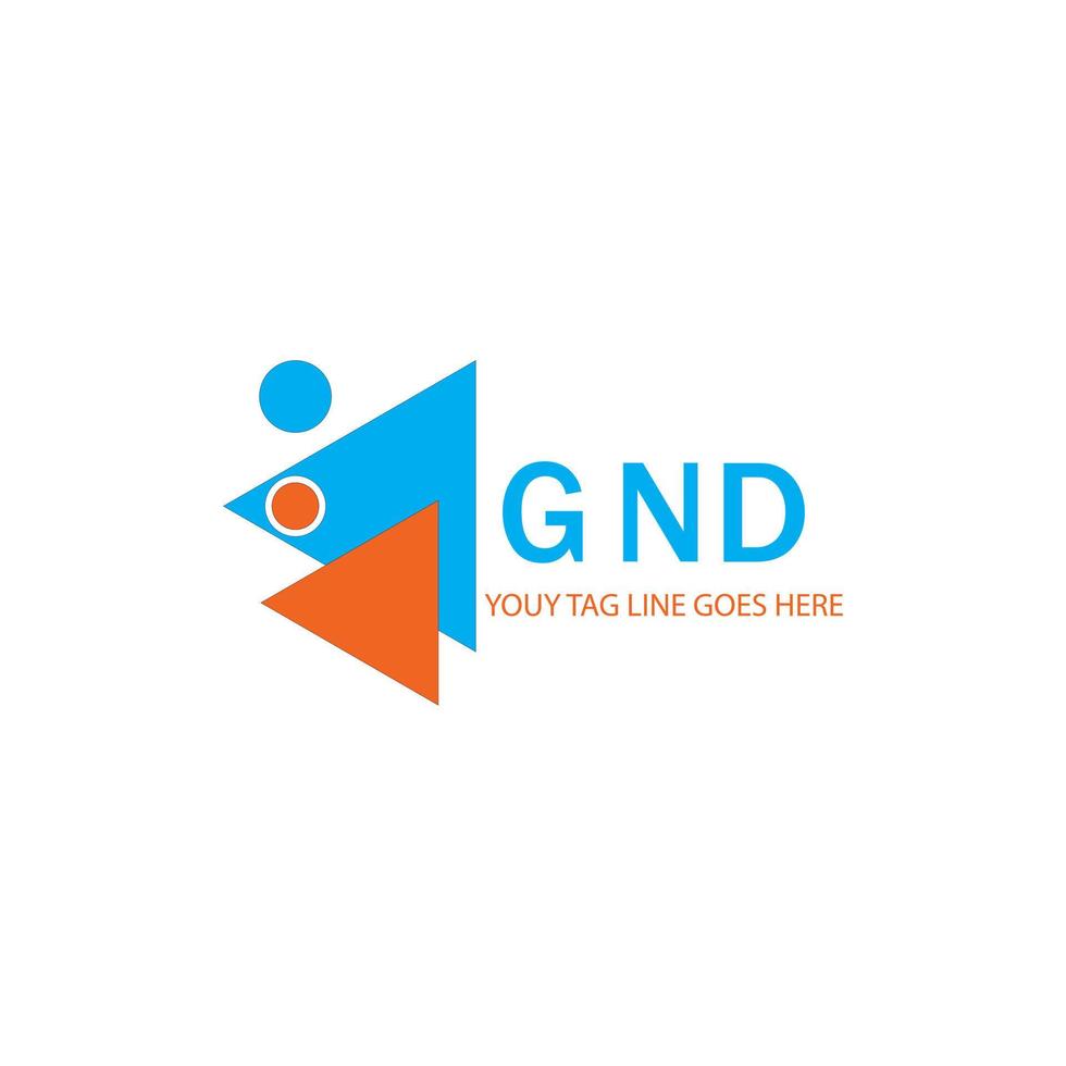 gnd letter logo creatief ontwerp met vectorafbeelding vector