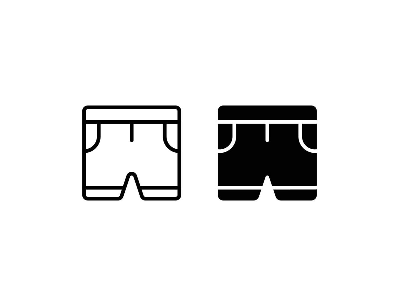 korte broek pictogram. overzichtspictogram en vast pictogram vector