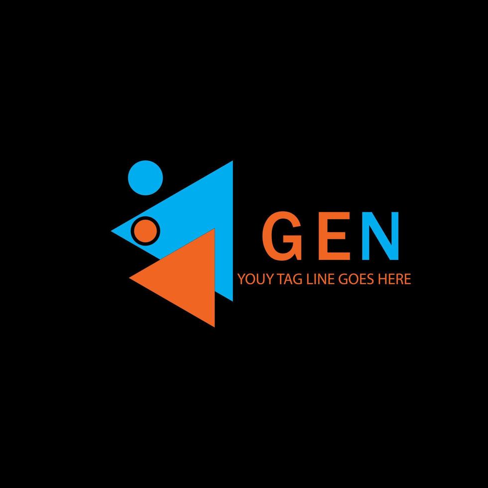 gen letter logo creatief ontwerp met vectorafbeelding vector