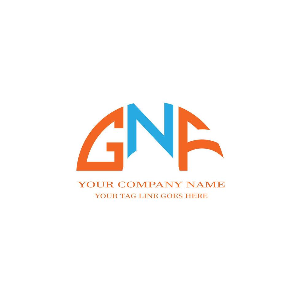 gnf letter logo creatief ontwerp met vectorafbeelding vector
