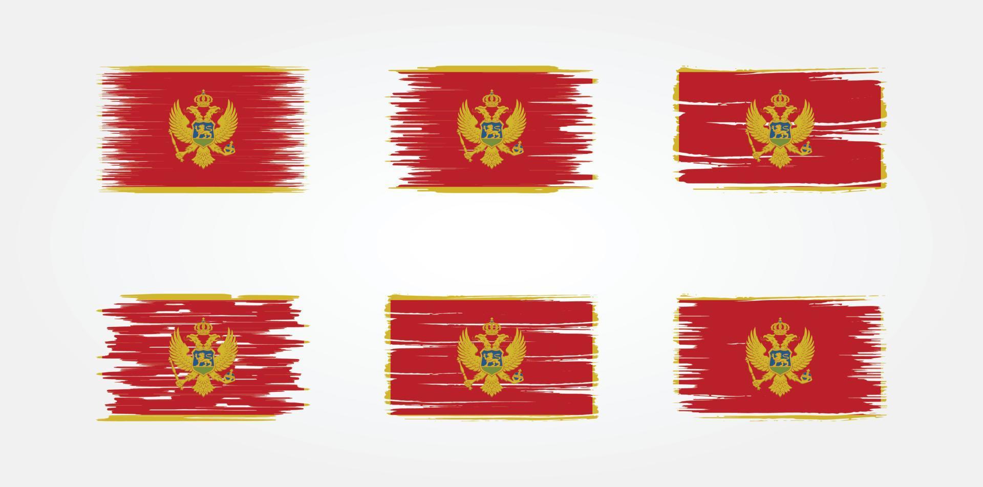 montenegro vlag collectie. nationale vlag vector