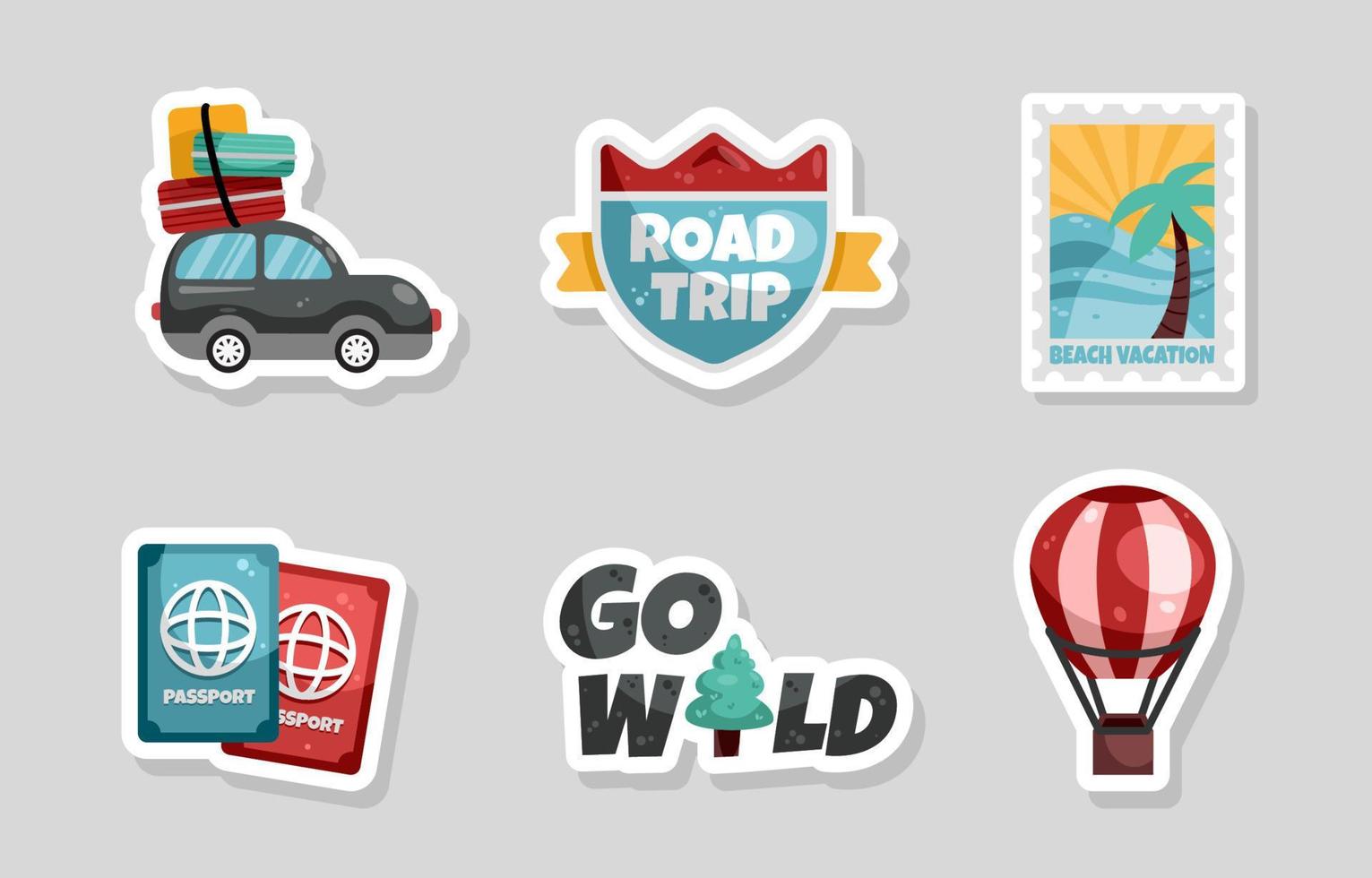 stickerset voor roadtrips vector