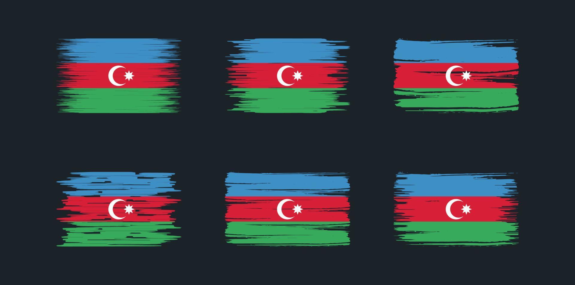 azerbeidzjaanse vlagborstelcollectie. nationale vlag vector