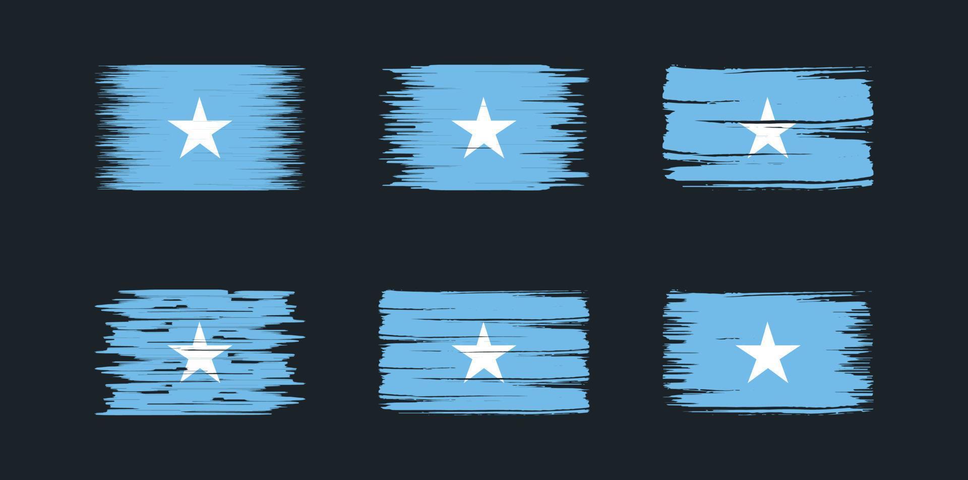 Somalië vlag borstel collectie. nationale vlag vector