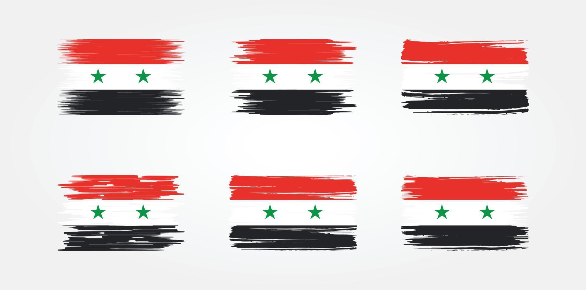 syrië vlag borstel collectie. nationale vlag vector