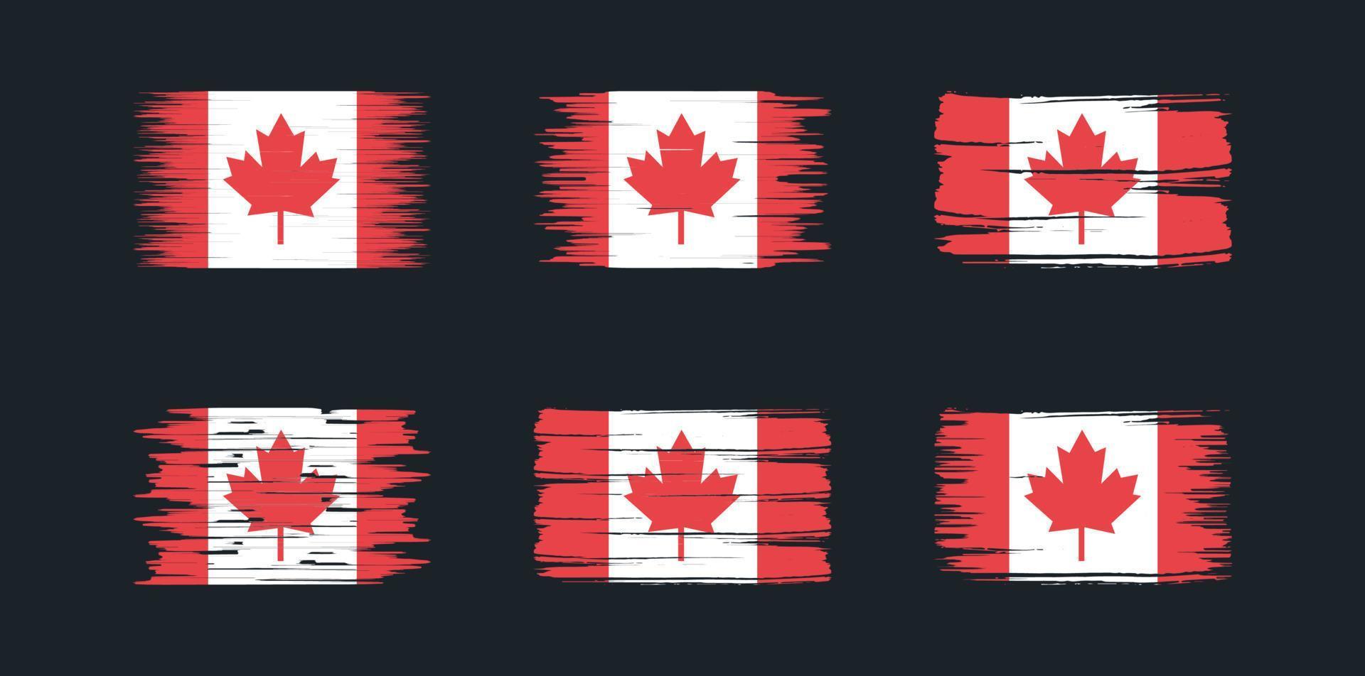 canada vlag borstel collectie. nationale vlag vector