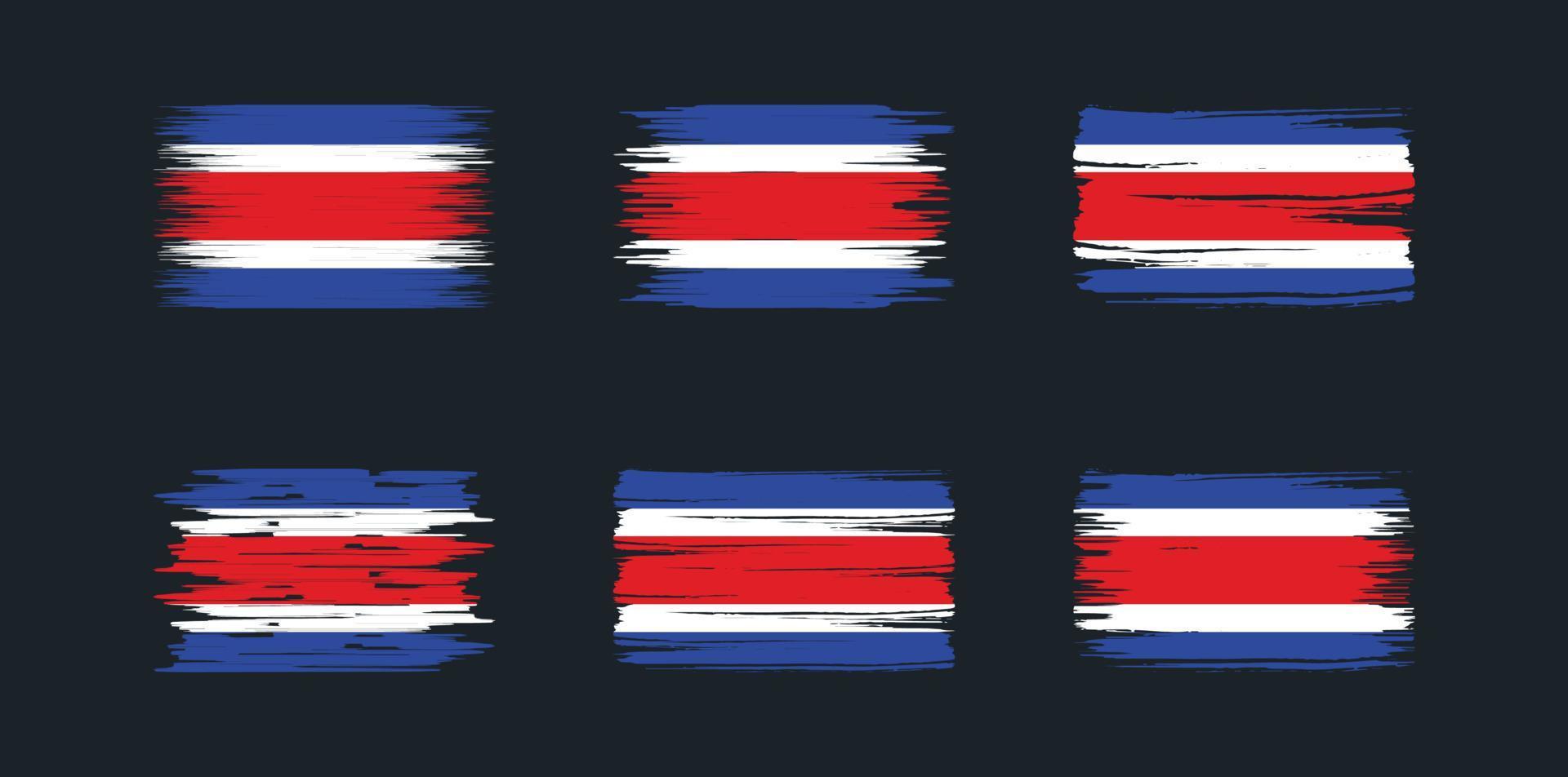 costa rica vlag borstel collectie. nationale vlag vector
