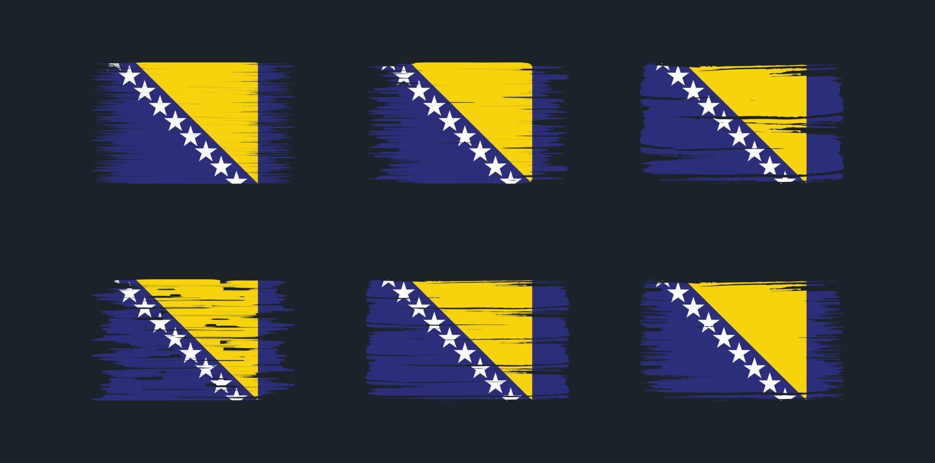 bosnië vlag borstel collectie. nationale vlag vector