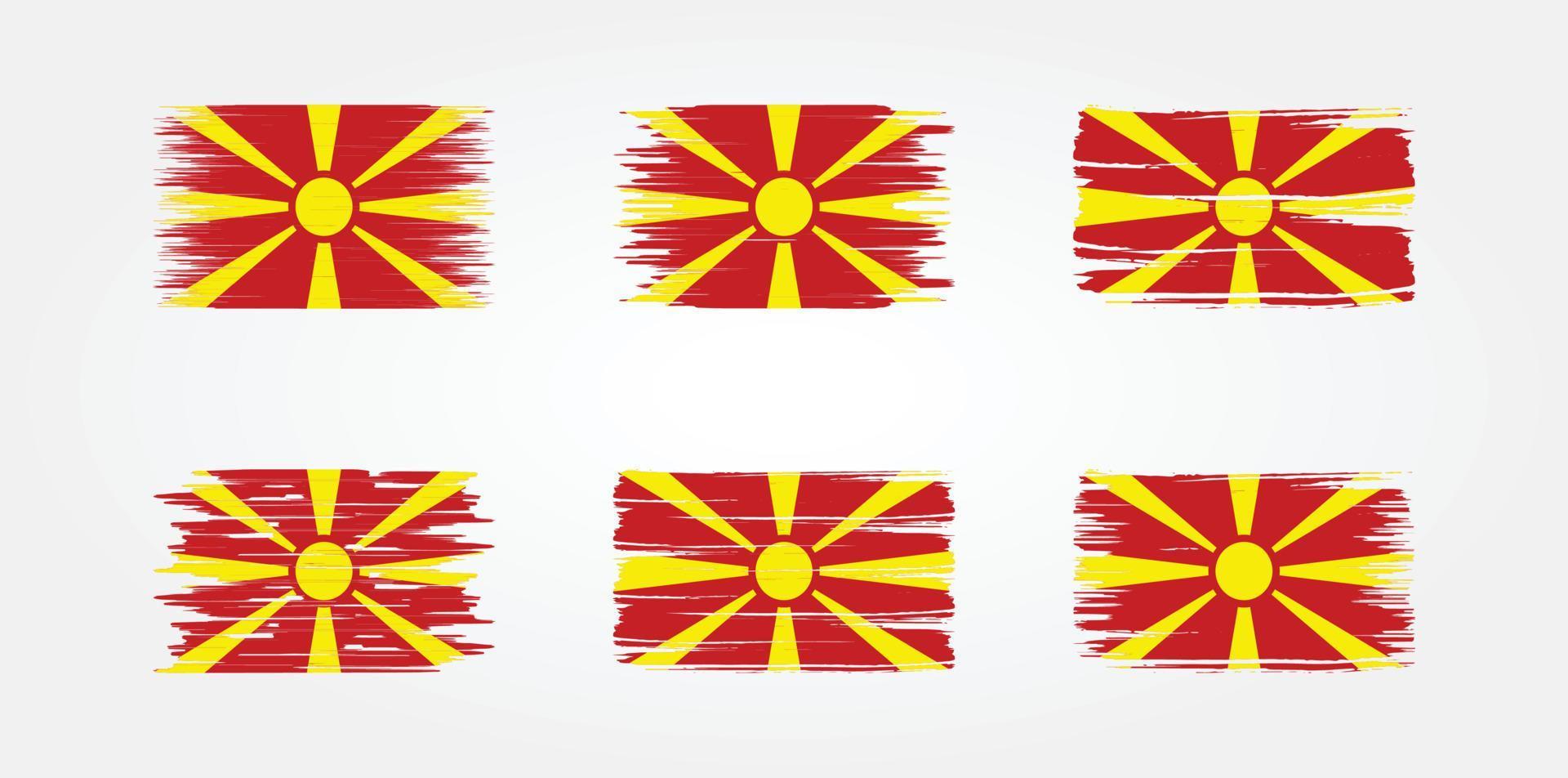 vlag collectie van noord macedonië. nationale vlag vector