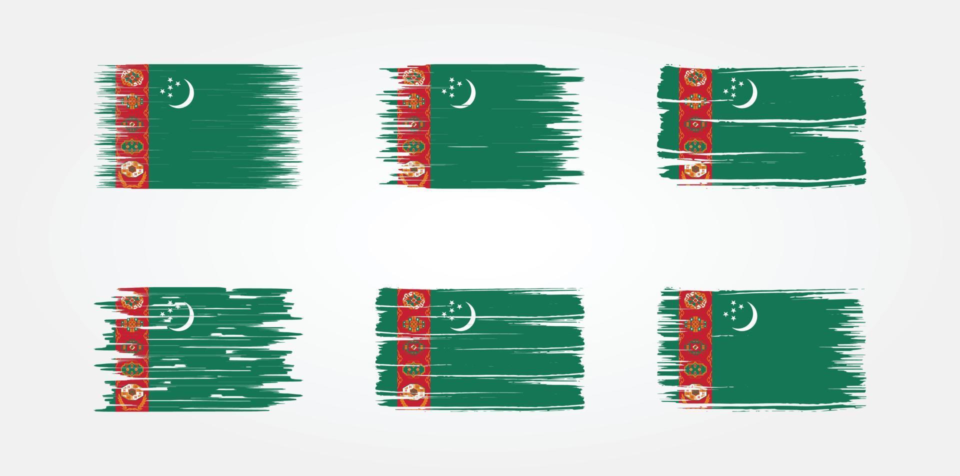 Turkmenistan vlag collectie. nationale vlag vector