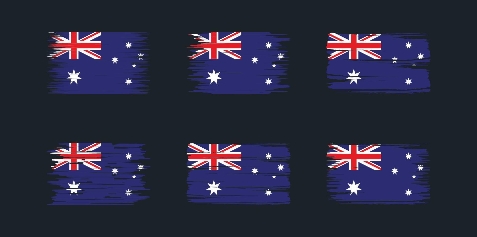Australische vlagborstelcollectie. nationale vlag vector