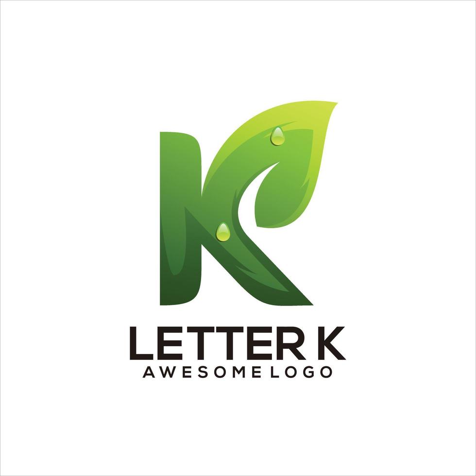 letter k bladverloop logo vector