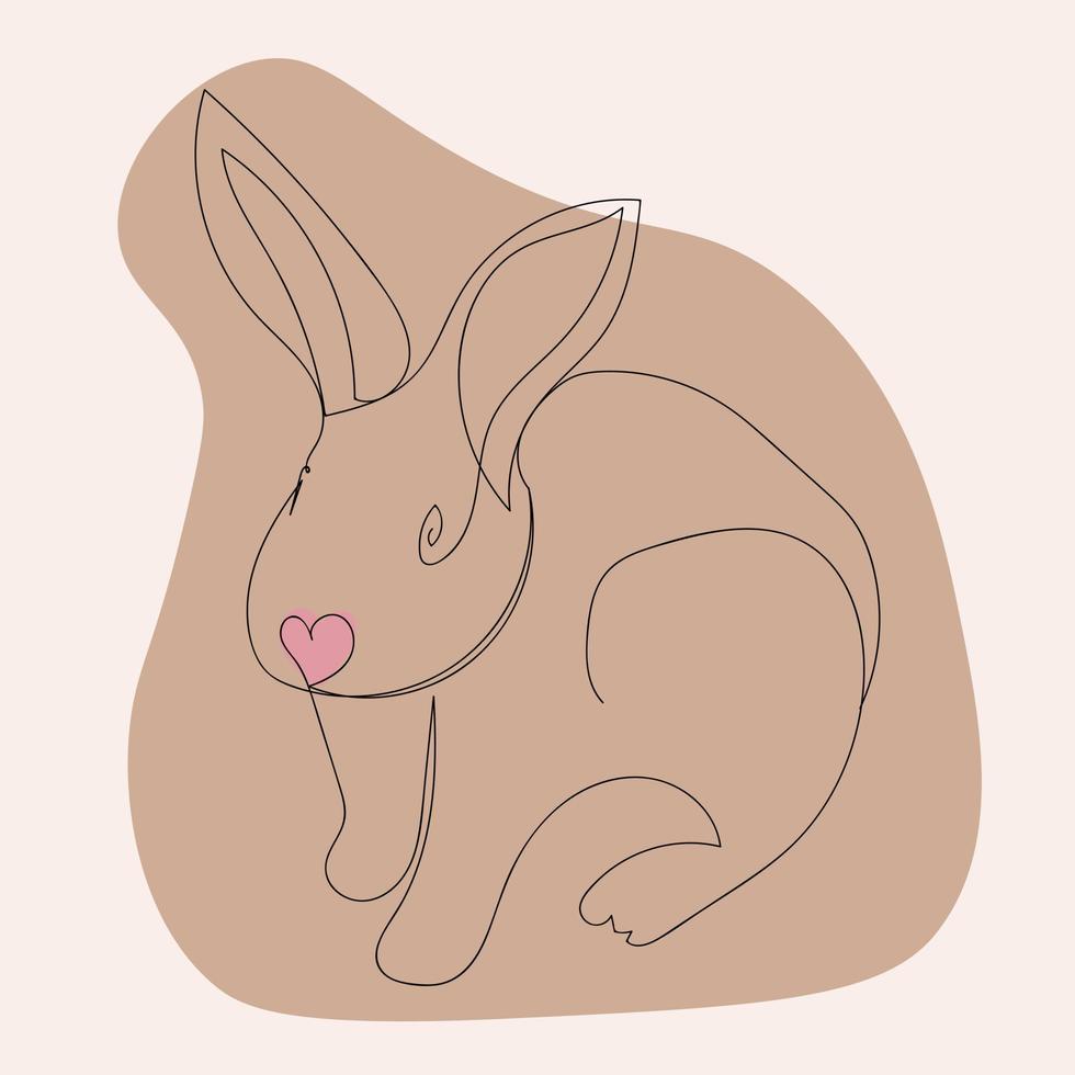 minimalistische konijn vectorillustratie. konijn in Scandinavische stijl. chinees nieuwjaar 2023 van het konijn vector