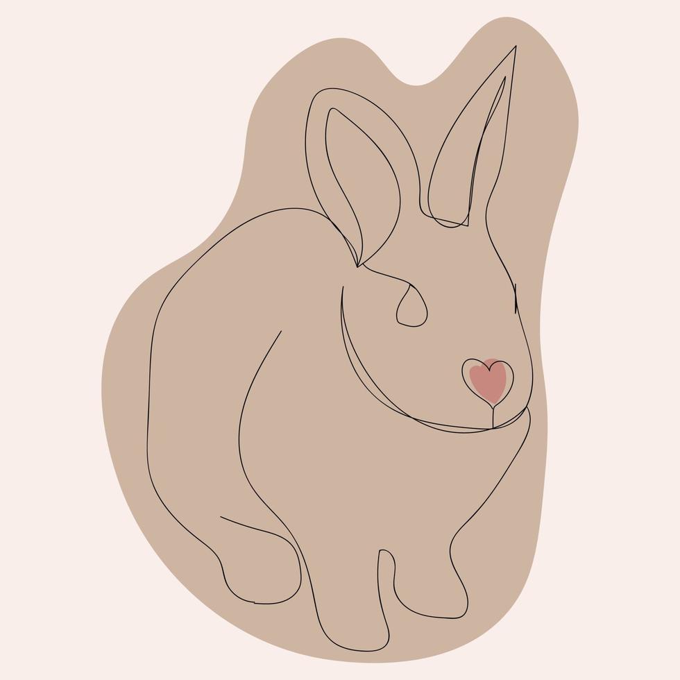 minimalistische konijn vectorillustratie. konijn in Scandinavische stijl. chinees nieuwjaar 2023 van het konijn vector