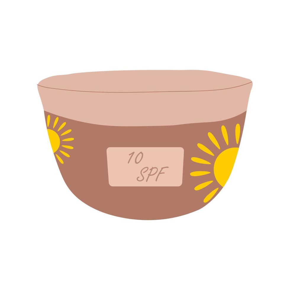 vectorillustratie zonnebrandcrème voor gezicht 10 spf. huidverzorging zomerzonbescherming vector