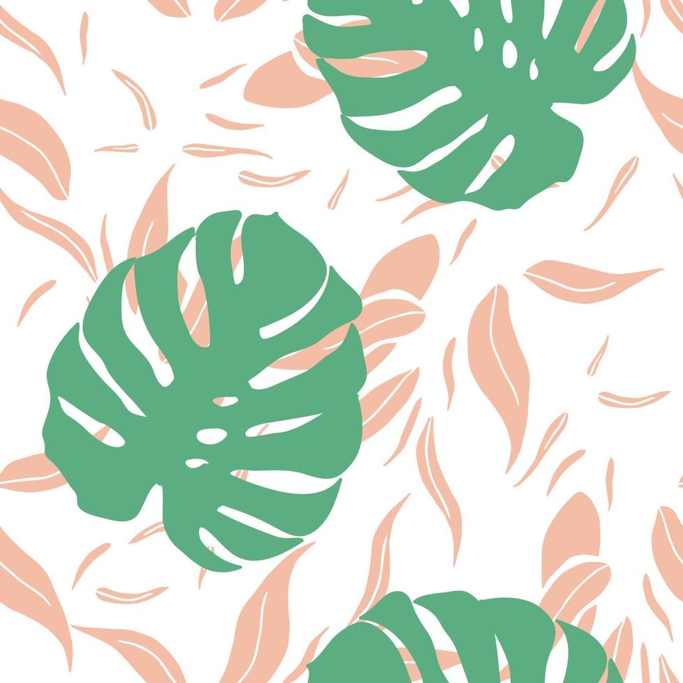 mooie tropische monstera laat naadloos patroonontwerp achter. tropische bladeren natuur achtergrond. trendy Braziliaanse illustratie. lente- en zomerontwerp voor textiel, prints, inpakpapier. vector