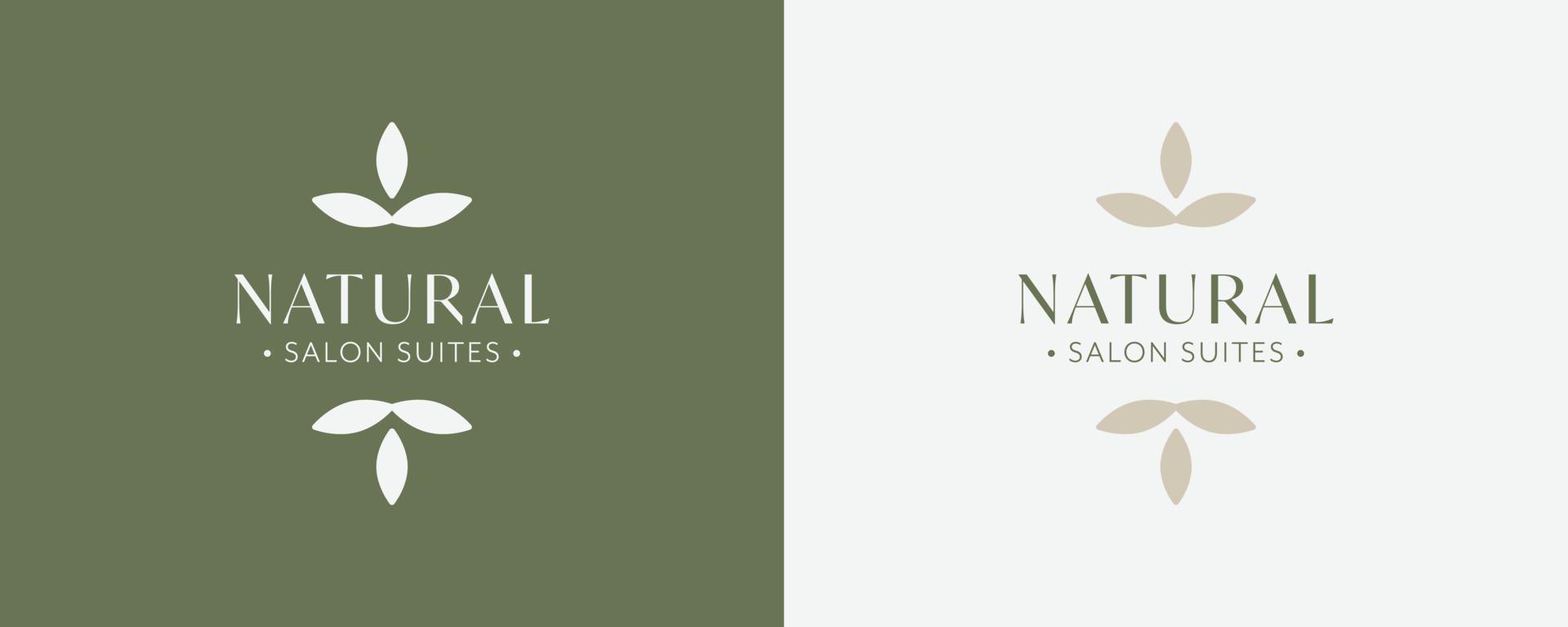 natuurlijke salon suites vector pictogram illustratie. embleem logo. symbool voor cosmetica, sieraden, schoonheidsproducten en handwerk, tattoo-studio's. natuurlijk logo-ontwerp