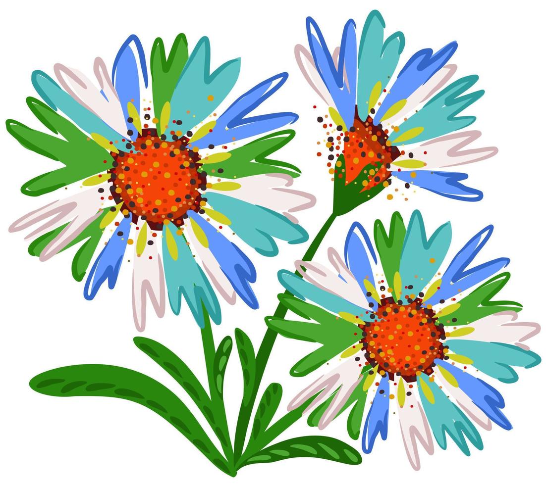vector geïsoleerde illustratie van heldere bloemen boeket.