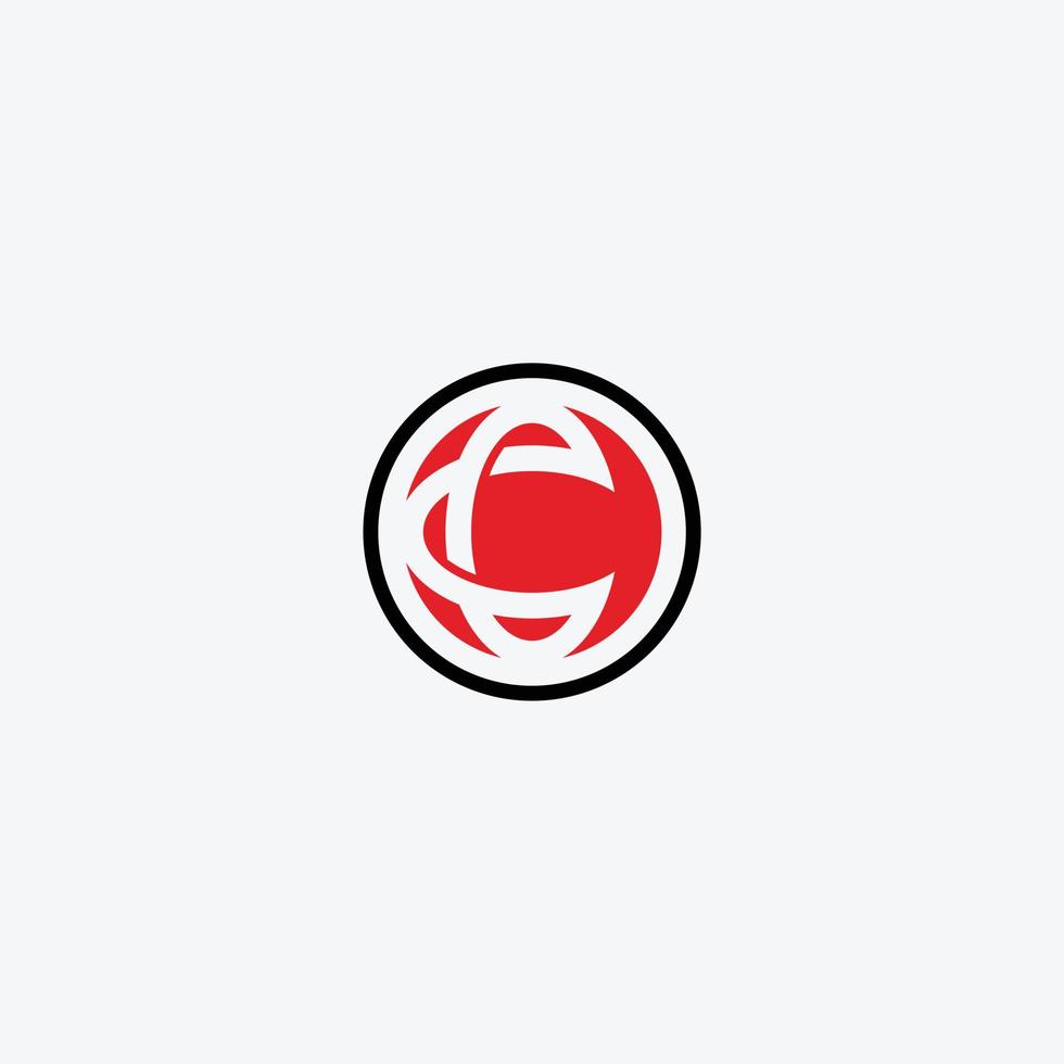 eerste letter cc negatieve cirkel logo ontwerpsjabloon. vector