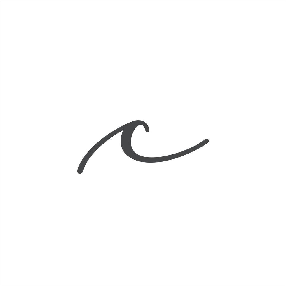 c brief script wave element logo ontwerpen. vector