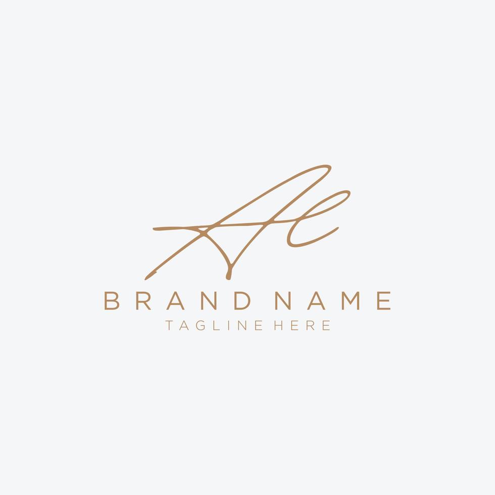 schoonheid vector beginletters al. handtekening, handschrift, mode, boetiek, bruiloft, sieraden, botanisch, bloemen logo creatieve vector logo ontwerpsjabloon