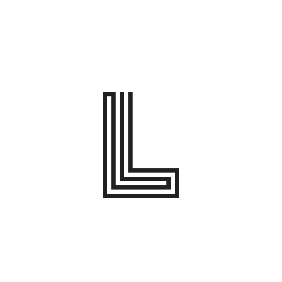 l brief monogram logo in lijn kunststijl. vector