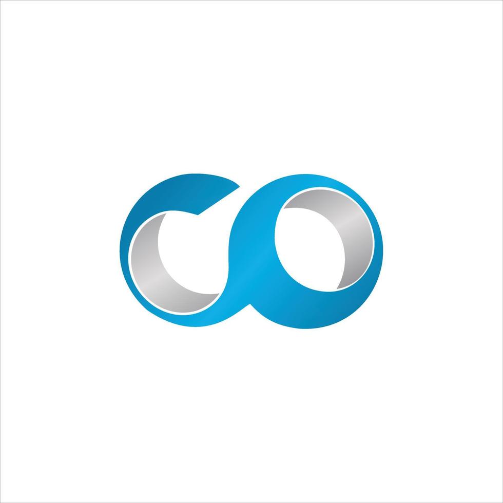 Infinity logo letters c en o 3D-stijl. vector