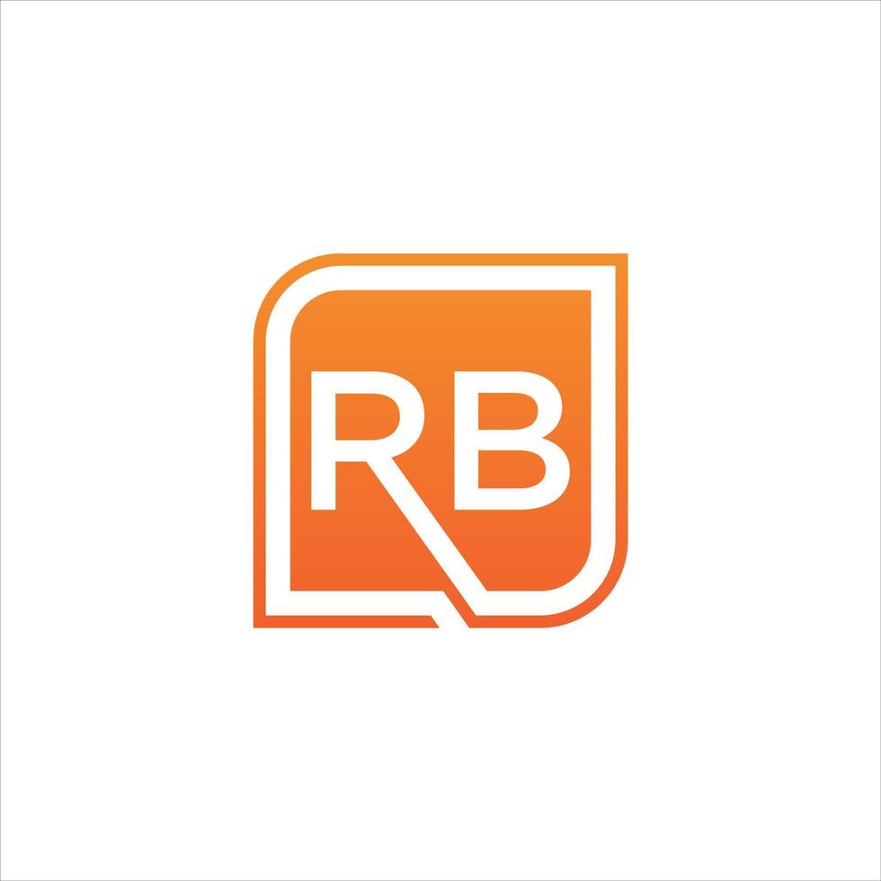 rb logo brief ontwerp vector met vak sjabloon.