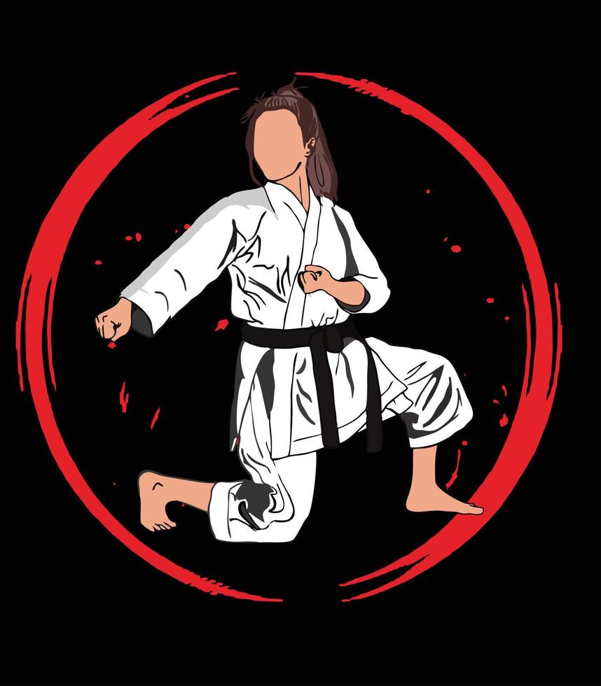 karate illustratie vector logo pictogram club en t-shirt
