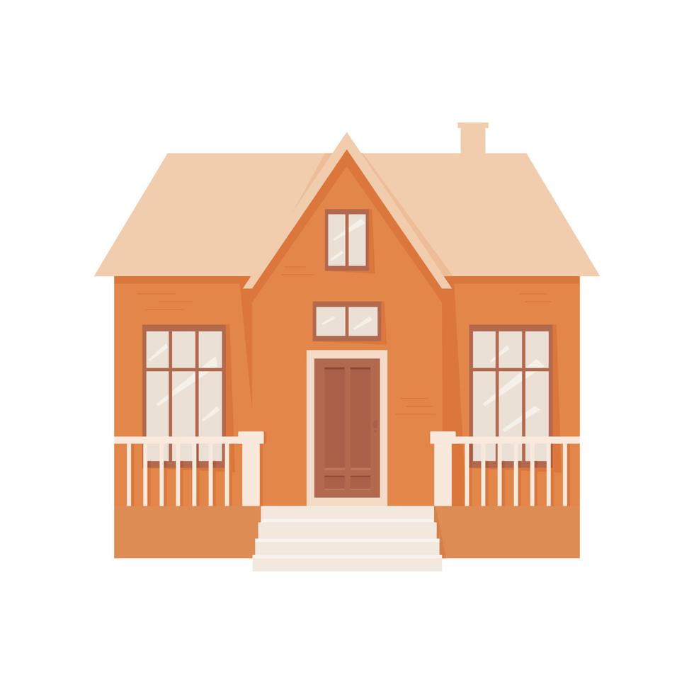 schattig kleurrijk huis. huis in cartoon-stijl geïsoleerd op een witte achtergrond. vector illustratie