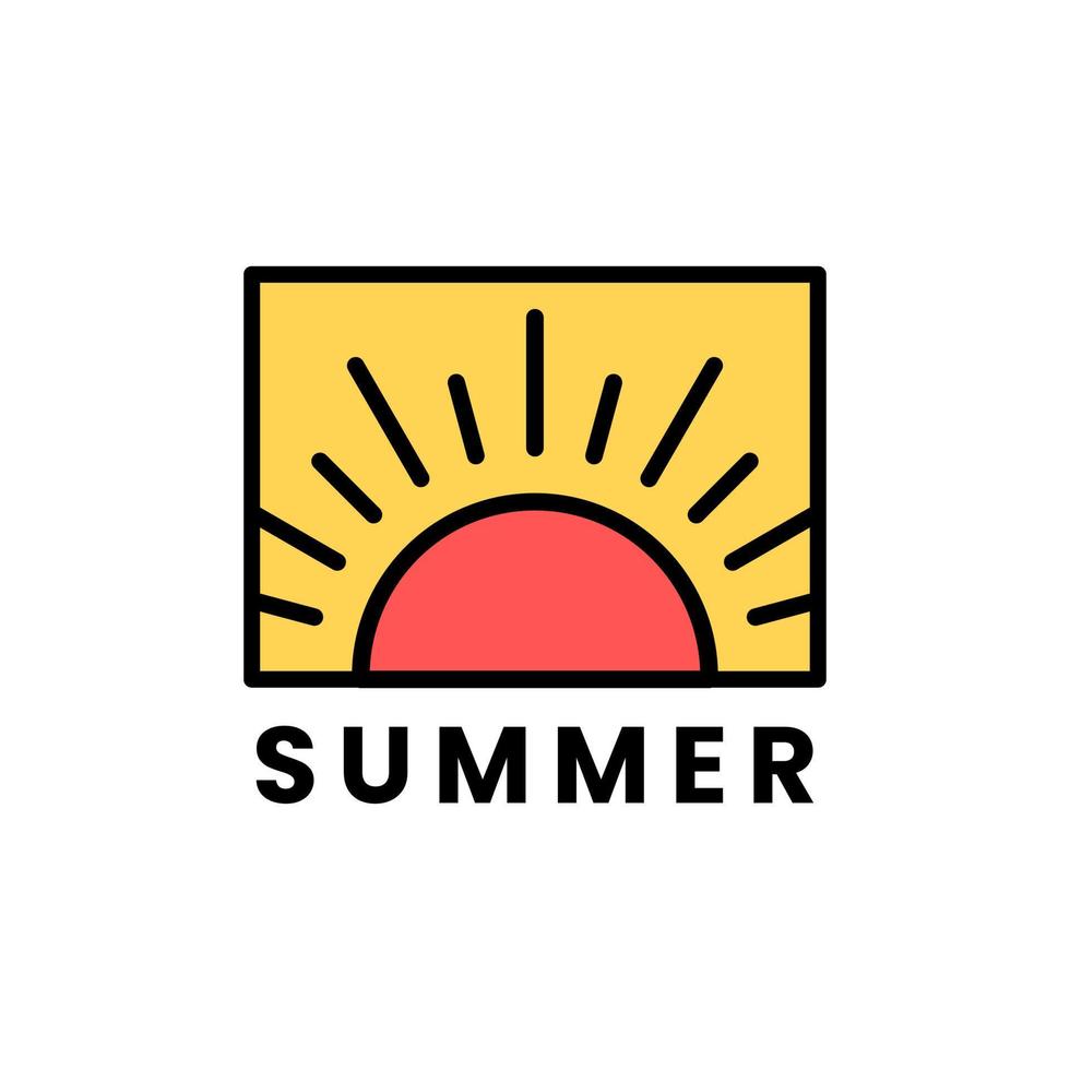 logo met zomerse vibes in gestreepte stijl vector