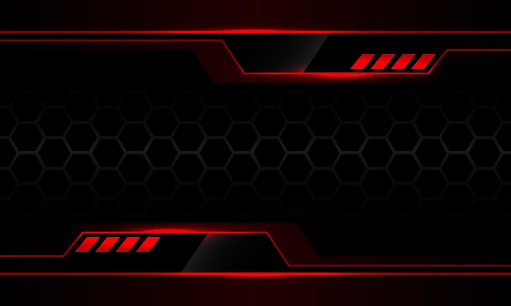 abstract metallic rood zwart cyber donkergrijs zeshoek mesh ontwerp moderne futuristische achtergrond vector