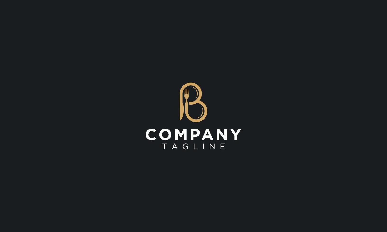 letter b restaurant vork en mes logo ontwerp vector