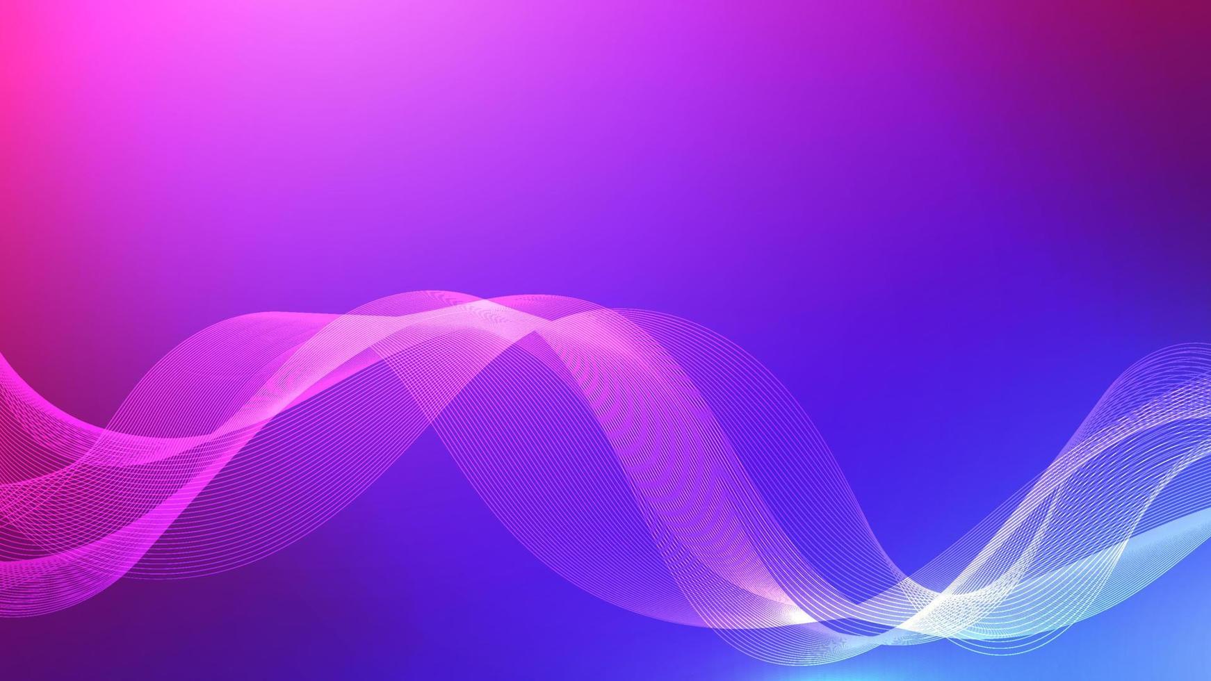 abstracte paarse en roze gradiënt golven achtergrond. gloeiende lijnen op paarse achtergrond vector