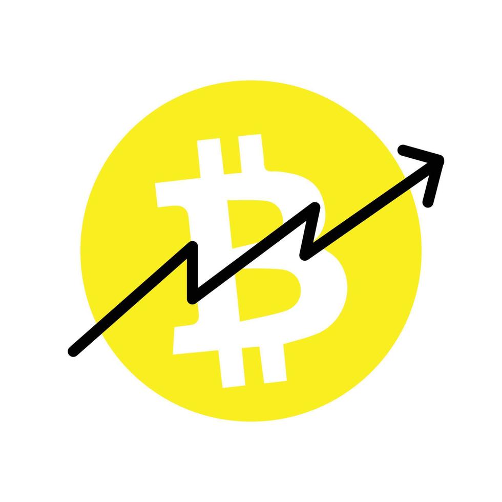 vergroot bitcoin illustratie plat ontwerp vector