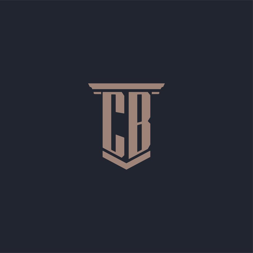 cb eerste monogram-logo met ontwerp in pilaarstijl vector