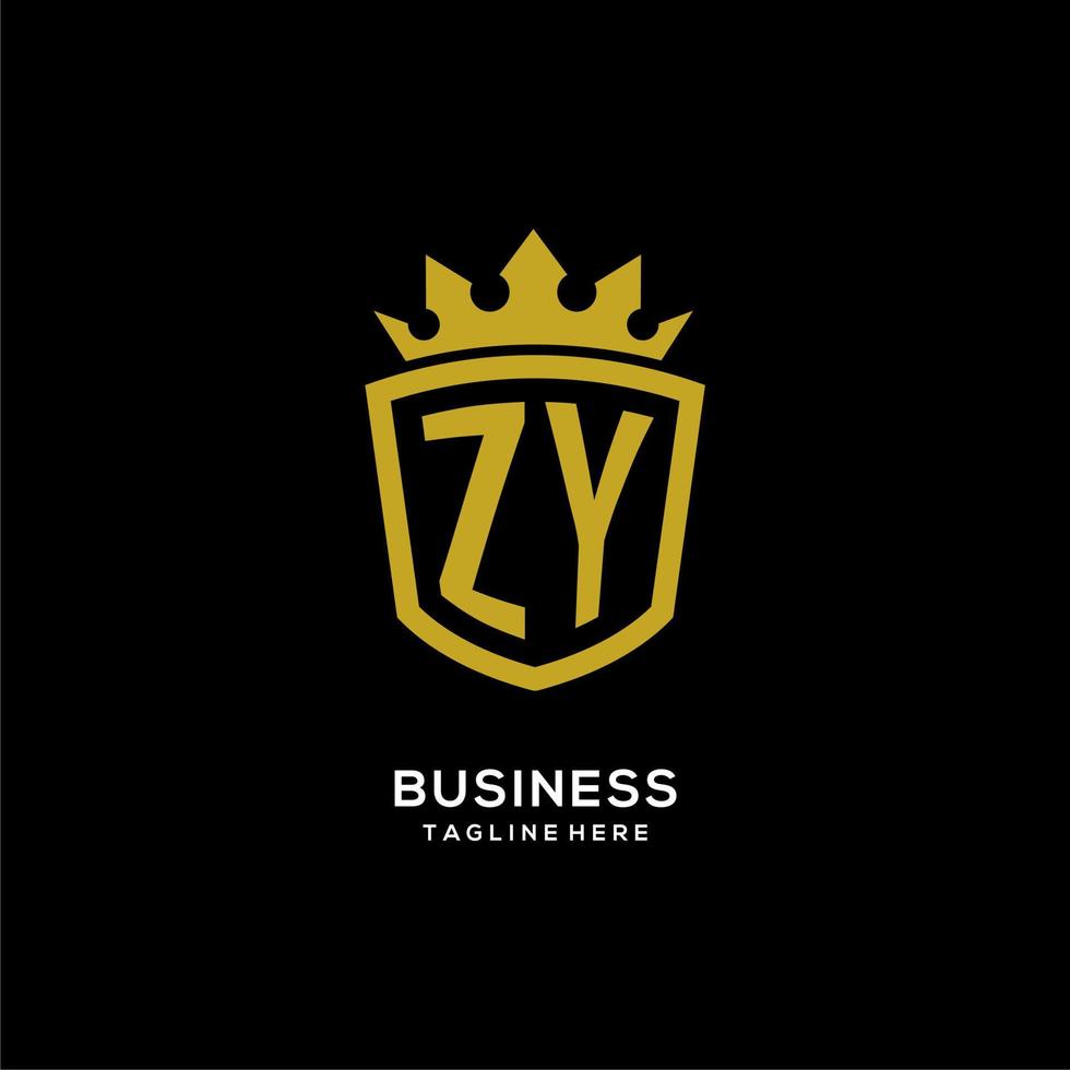 eerste zy logo schild kroon stijl, luxe elegant monogram logo ontwerp vector