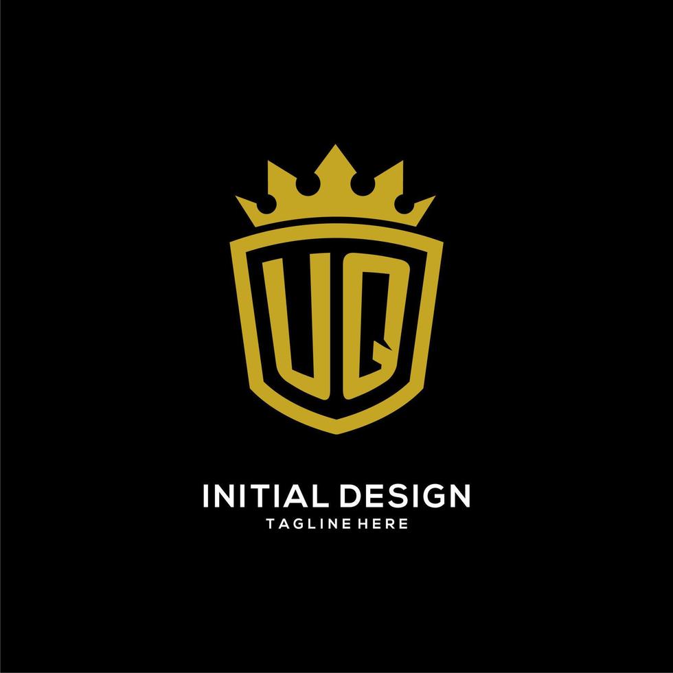 eerste uq logo schild kroon stijl, luxe elegant monogram logo ontwerp vector