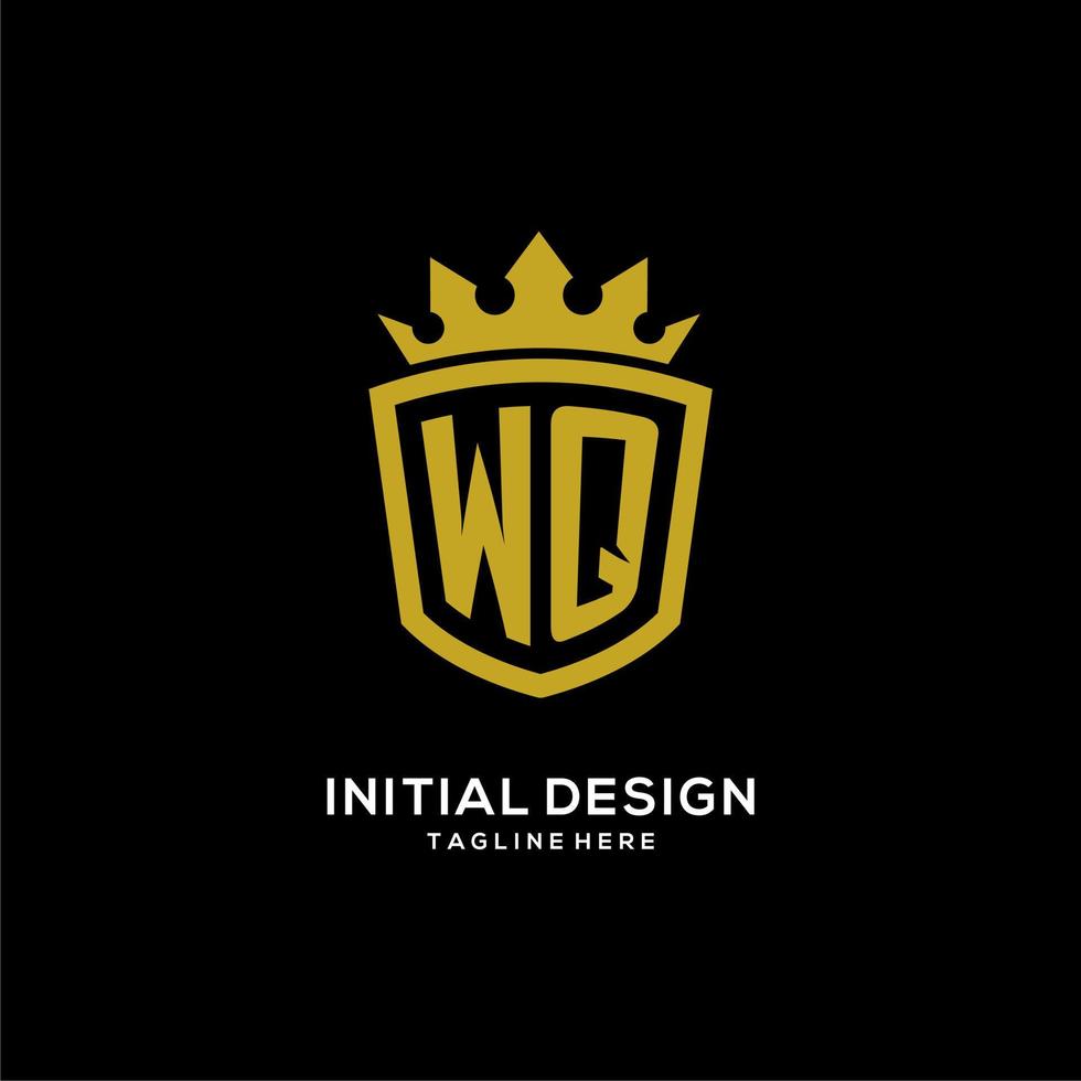 eerste wq logo schild kroon stijl, luxe elegant monogram logo ontwerp vector