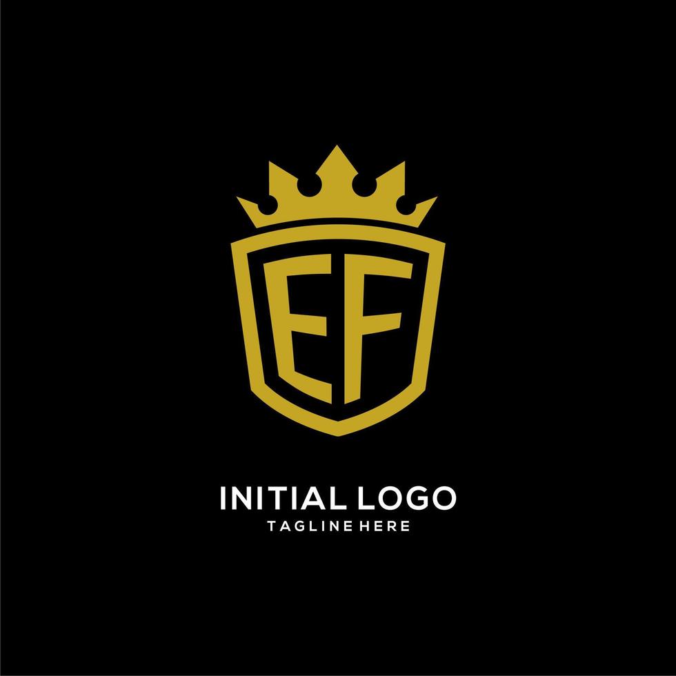 eerste ef logo schild kroon stijl, luxe elegant monogram logo ontwerp vector