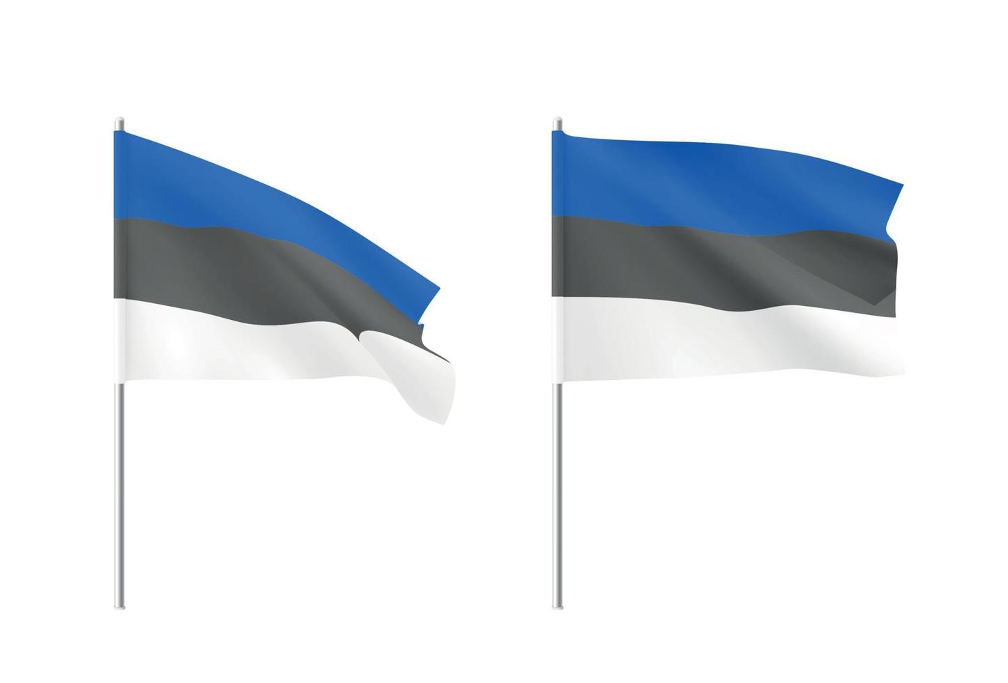 Estland vlaggen. set van nationale realistische vlaggen van Ests. vector