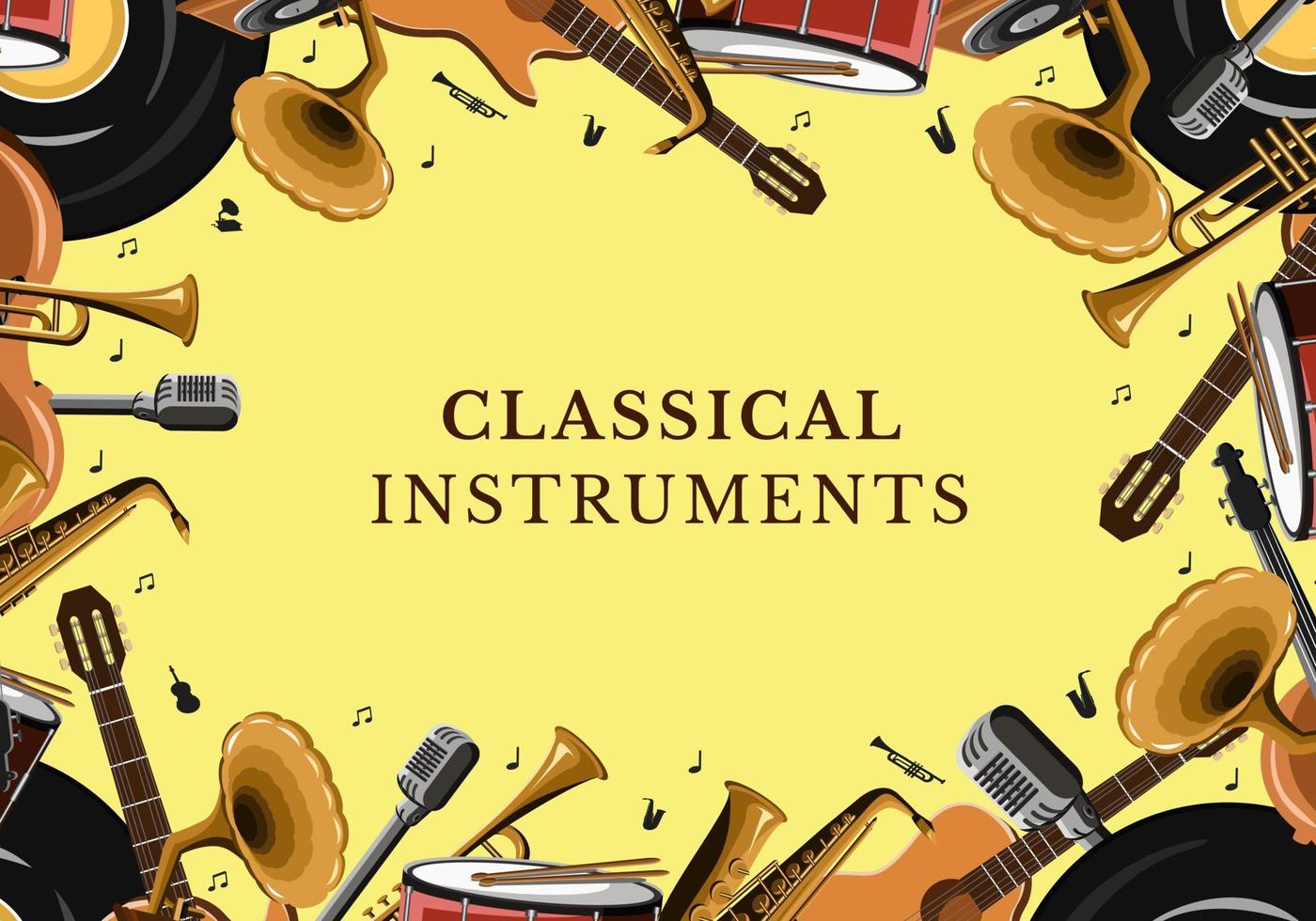 achtergrond illustratie vector klassieke muziek en instrumenten