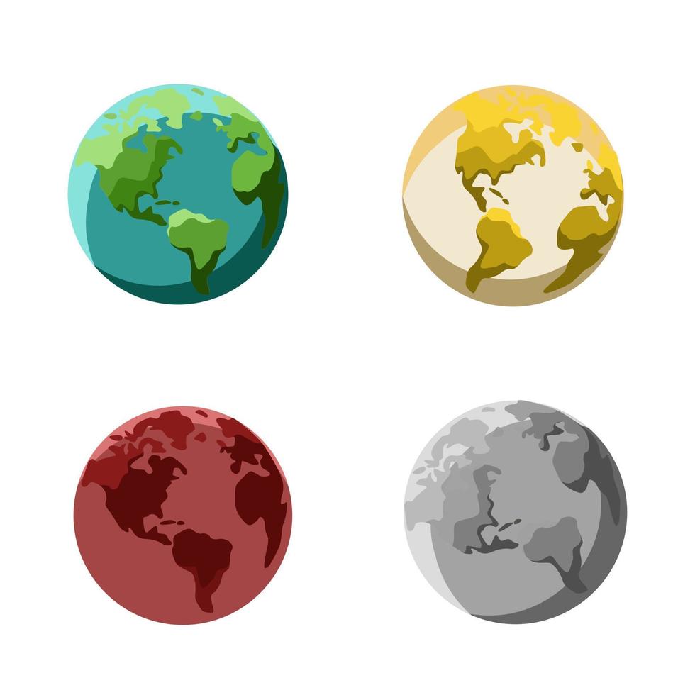 aarde wereldbol vector illustratie set