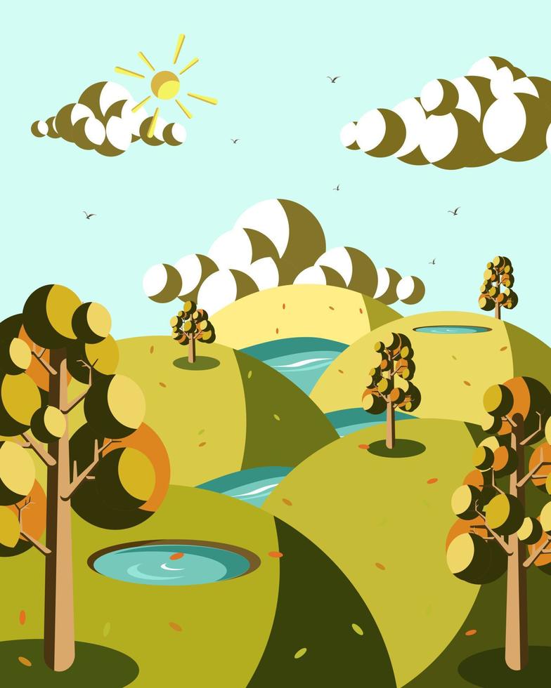 lente aarde landschap illustratie vector