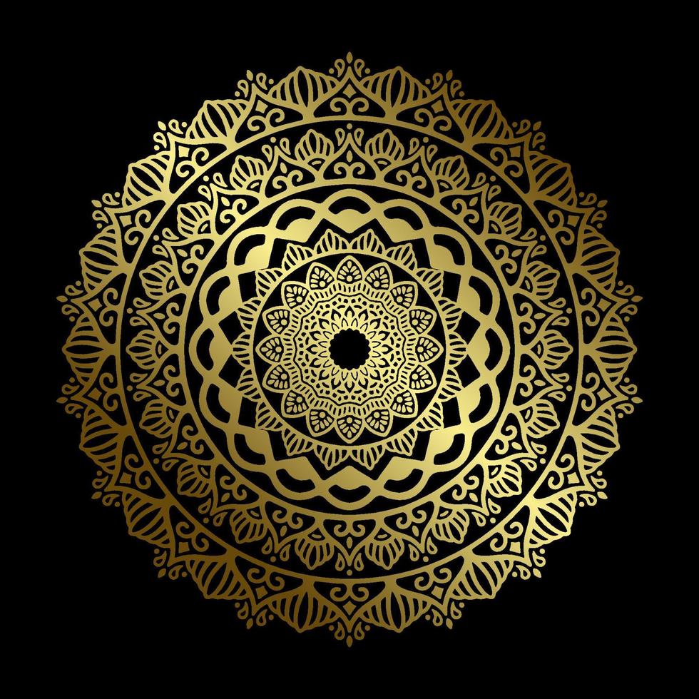 luxe sier mandala ontwerp achtergrond in gouden kleur vector